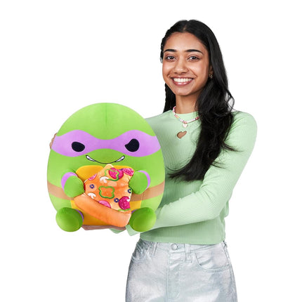 Snackles 35 cm Plush Teenage Mutant Ninja Turtles Edition by ZURU, Cuddly Squishy Comfort Plush with Teenage Mutant Ninja Turtles theme and Pizza Snack Accessory (Donatello)