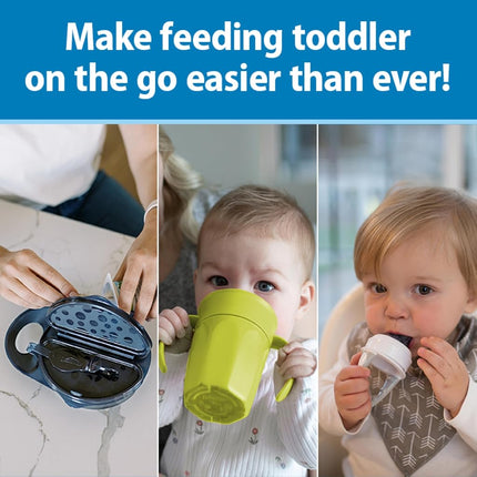 Dr. Brown's Toddler Feeding Starter Set, Travel Bundle with Cheers360 Spoutless Training Cup with Handles, 6m+, 4 Piece