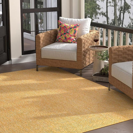 Alfombra de área de la colección Outdoor Solid de Unique Loom - Sólida (Cuadrada 7' 10" x 7' 10", Amarilla)