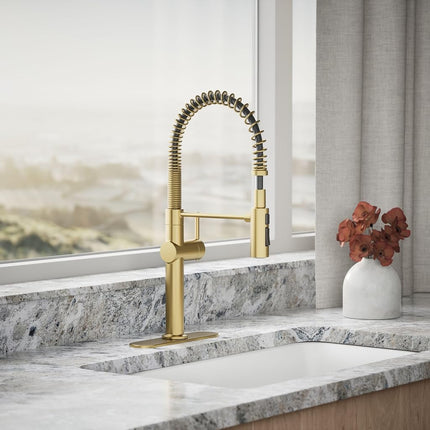 Kohler K-22973-2MB Crue Kitchen Sink Faucet, Brushed Modern Brass, XXX-Large