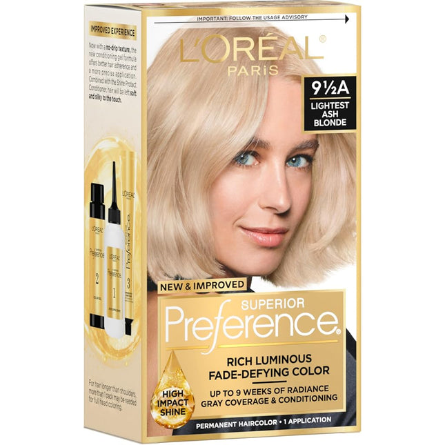L'Oréal Paris Superior Preference Permanent Hair Color, 9.5A Lightest Ash Blonde