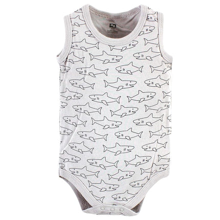 Bodysuits sin mangas de algodón unisex para bebé Hudson Baby, Shark Patrol, 0-3 meses