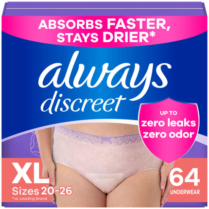 Always Discreet Adult Incontinence Underwear for W
