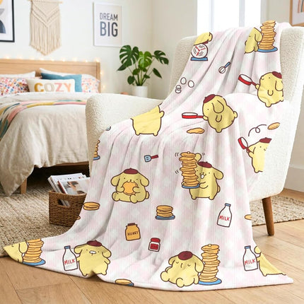 Sanrio Pompompurin Bedding Plush Blanket 90 in x 6