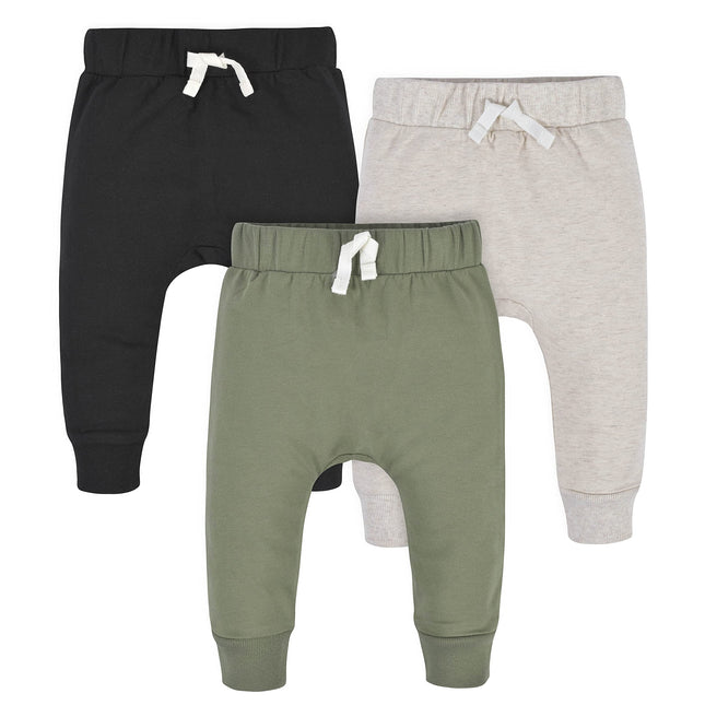 Gerber Baby Boys' Toddler 3-Pack Jogger Pants, Gre