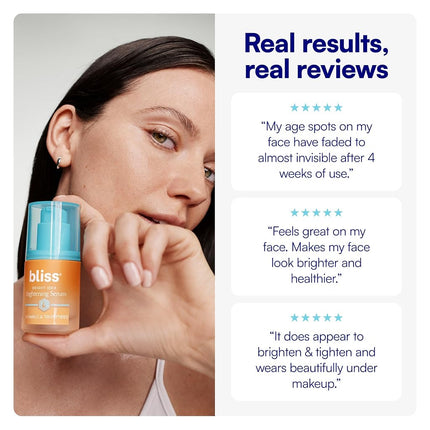 Bliss Vitamin C + Tri-Peptide Bright Idea Serum – 15% Brightening + Barrier Boost Complex for Radiant, Firm Skin – Anti-Aging Face Serum Boosts Collagen & Elasticity - 1 fl oz