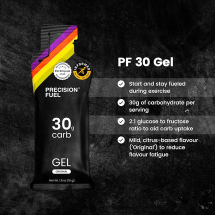 Precision Fuel PF30 Energy Gels - Mild, Neutral Flavour Running Gels for Endurance Athletes, 30g Carbohydrate, Easy-to-Digest, Perfect for Running & Long-Duration Sports (Pack of 15)