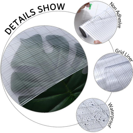 VELIMAX Reeded Glass Privacy Film, Frosted Window Vinyl, 3D Decorative Window Decals Non Adhesive for Bathroom Living Room 29.5x157.4 inches