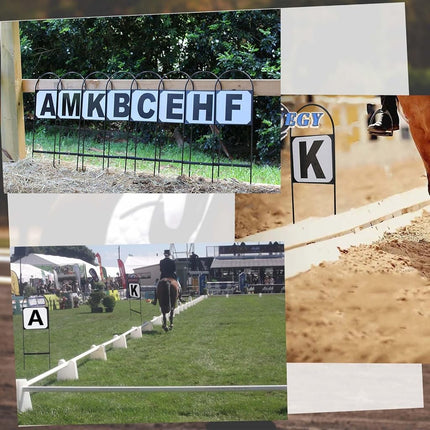 HDYEGY 8Pcs Dressage Letters Arena Markers,Metal Dressage Arena Letters Dressage Equipment for Equestrian Athletes and Events Includes Letters A,B,C,E,F,H,K,M
