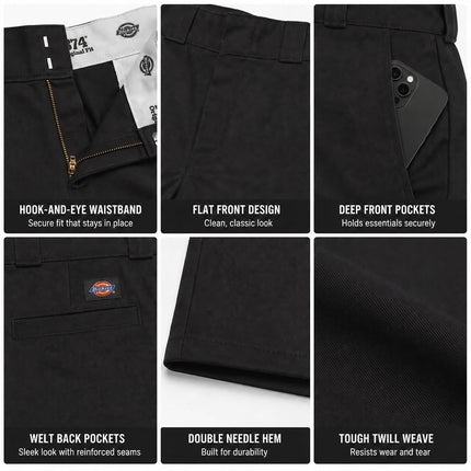 Dickies Women's Flex Original Fit Work Pants, Black, 18 Petite
