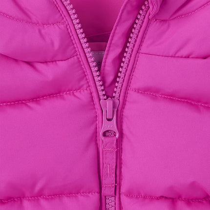 The Children's Place Chaqueta acolchada de peso medio para bebés y niñas pequeñas, resistente al viento, resistente al agua, rosa encantado, 18-24 meses