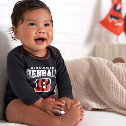 Gerber Unisex Baby NFL 2 Pack Long Sleeve Onesie Bodysuit, Team Color, 3-6 Months