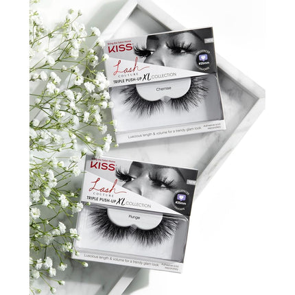 Kiss Lash Couture Triple Push-up False Eyelashes, 'Halloween 02', Includes, Contact Lens Friendly, Easy to Apply, Reusable Strip Lashes