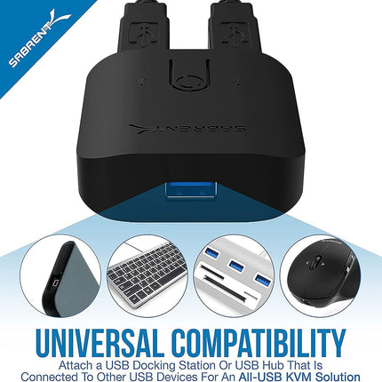 Sabrent USB 3.0 Sharing Switch for Multiple Computers and Peripherals LED Device Indicators (USB-SW30)