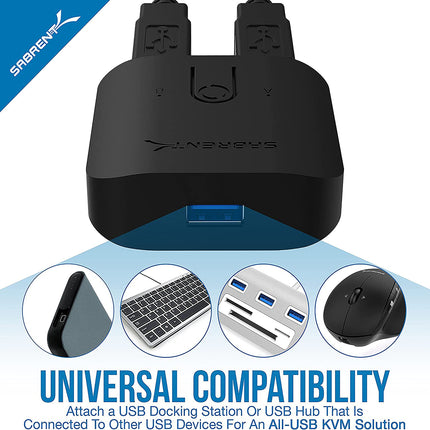 Sabrent USB 3.0 Sharing Switch for Multiple Computers and Peripherals LED Device Indicators (USB-SW30)