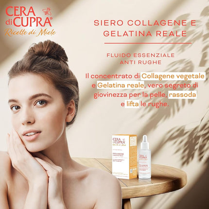 Cera di Cupra, Lifting Serum - Collagen and Queen Jelly, Tightens Skin and Smooths Wrinkles on Face and Neck, Made in Italy, Dermatologically Tested, 30 ml
