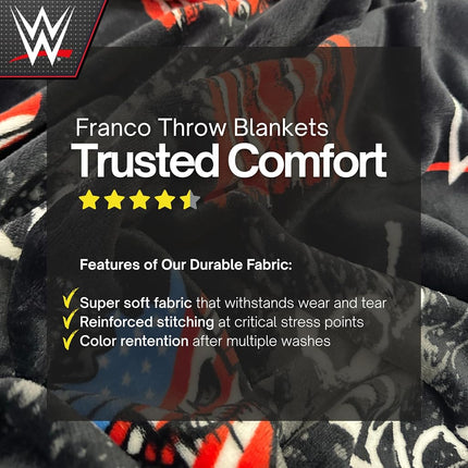 WWE Cody Rhodes Main Event Champions Bedding Super Soft Throw Blanket, 70 in x 50 in, (Officially Licensed Product) By Franco