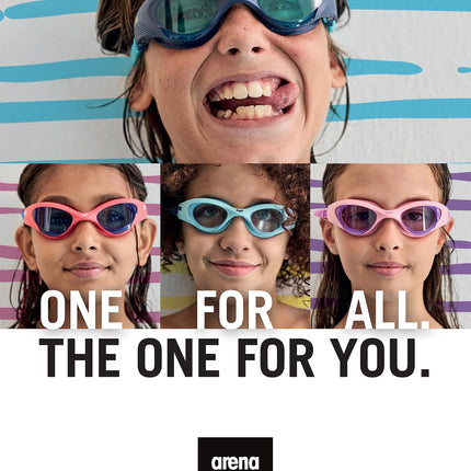 ARENA The One Junior Kids Swimming Goggles, Standard Pool Goggles with Wide Lenses, with Anti-Fog Treatment and UV Protection, Self-Adjusting Nose Bridge, Orbit-Proof Gaskets