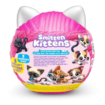 Pets Alive Smitten Kittens Mooloo, Surprise Kitten Plush, Ultra Soft Plushies, Interactive Toy Pets, Electronic Pet Kitten, Ages 3+ (Mooloo)