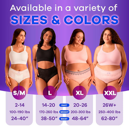 Always Discreet Adult Incontinence & Postpartum Underwear for Women, Classic Cut, Size Extra-Large, Maximum Absorbency, Disposable, 26 Count