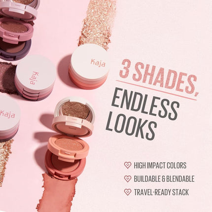 Kaja Beauty Bento Bouncy Eyeshadow Trio - Plum Rosy (01 Rosewater)