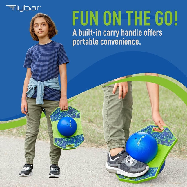 Flybar Pogo Trick Ball for Kids � Balance Bounce Board with Anti-Slip Deck � Pump Included - Indoor & Outdoor Toys for Boys and Girls Fun Way to Reduce Screen Time Supports up to 160 lbs � Ages 6+