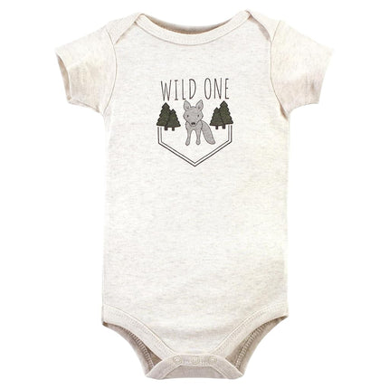 Combinaisons Bébé en Coton Unisexe Hudson Baby, Loup "Wild One", 0-3 Mois