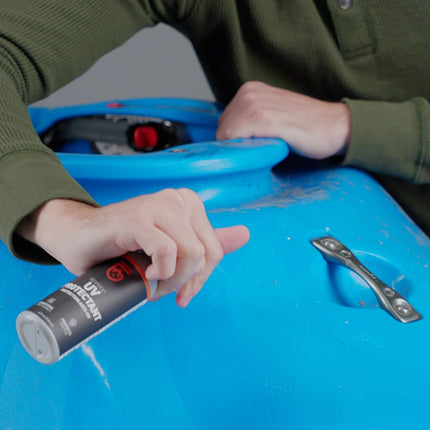 GEAR AID UV Protectant and Conditioner Spray to Prevent Cracking Discoloration and Fading Apply to Outdoor Gear Made of Plastic Vinyl Neoprene Tents Boat Covers Kayaks and More 4 fl oz