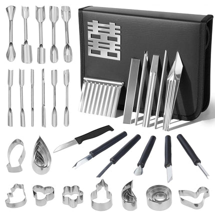 46 Pieces Stainless Steel Fruit Carving Tools Set 