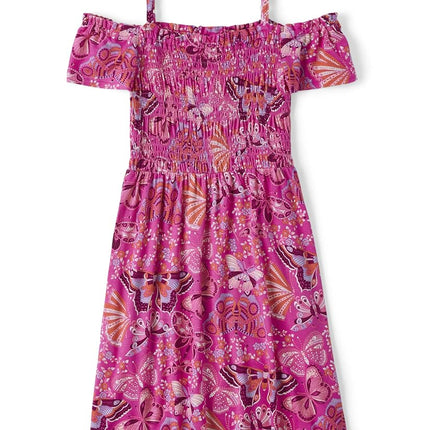 The Children's Place Girls' One Size Short Sleeve Cold Shoulder Dress, Pink, Large