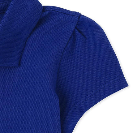 The Children's Place Girls' Uniform Ruffle Pique Polo, Renew Blue Single, 5T