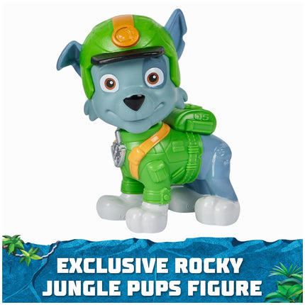 PAW Patrol Jungle Pups, Vehículo Tortuga Mordedora de Rocky, Camión de Juguete con Figura de Acción Coleccionable, Juguetes para Niños y Niñas de 3 Años en Adelante