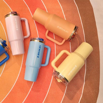 Stanley Quencher H2.0 Tumbler with Handle and Straw 40 oz | Flowstate 3-Position Lid | Cup Holder Compatible for Travel | Insulated Stainless Steel Cup | BPA-Free | Apricot