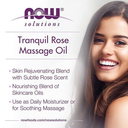 Now Foods Tranquil Massage Oil, Rose, 8 Fluid Ounce