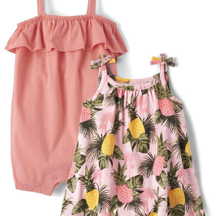The Children's Place Baby-Girls Playwear Sets, Peach/Pineapple Floral, 0-3 Months