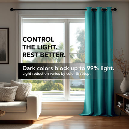 Cortinas Turquesa Deconovo, Cortinas Opacas para Ventanas, Cortinas Térmicas para Sala de Estar, Dormitorio (Turquesa, 52x72 Pulgadas, 2 Paneles)