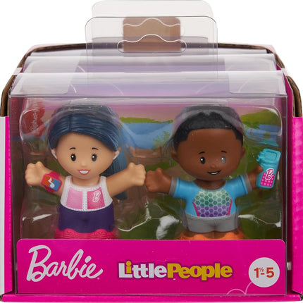 Fisher-Price Little People Barbie Toddler Toys Wellness Figure Pack, 2 Characters for Pretend Play Ages 18+ Months, HMX81