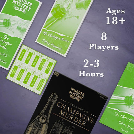 University Games 33217 The Champagne Murder Mystery Party Lord Michael Game, Black, One Size