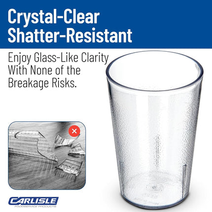 Carlisle 521613 Stackable Shatter-Resistant Plastic Tumbler, 16 oz., Amber