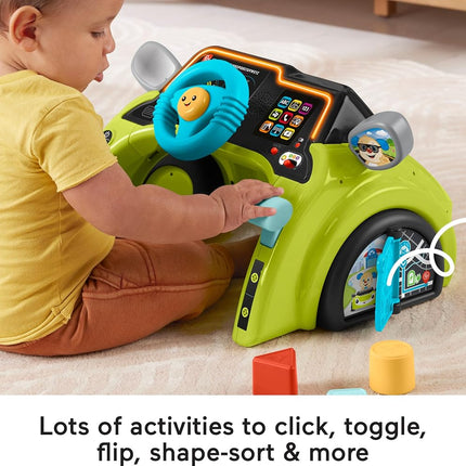 Fisher-Price Baby & Toddler Learning Toy Laugh & Learn Sit & Steer Driver Car Activity Center with Smart Stages for Ages 6+ Months, JDY43