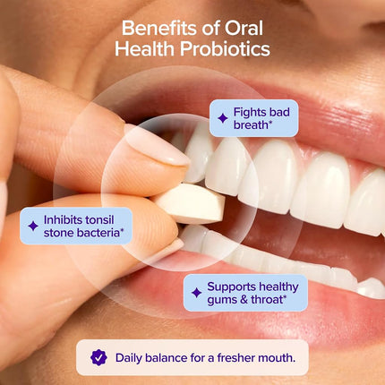 Dental Probiotic for Oral Health, 6 Billion CFU, by BURST, For Bad Breath and Tonsil Stones, Immune System Support, Sinus Support, BLIS K12 & M18 - 45 Count [PACKAGING MAY VARY]