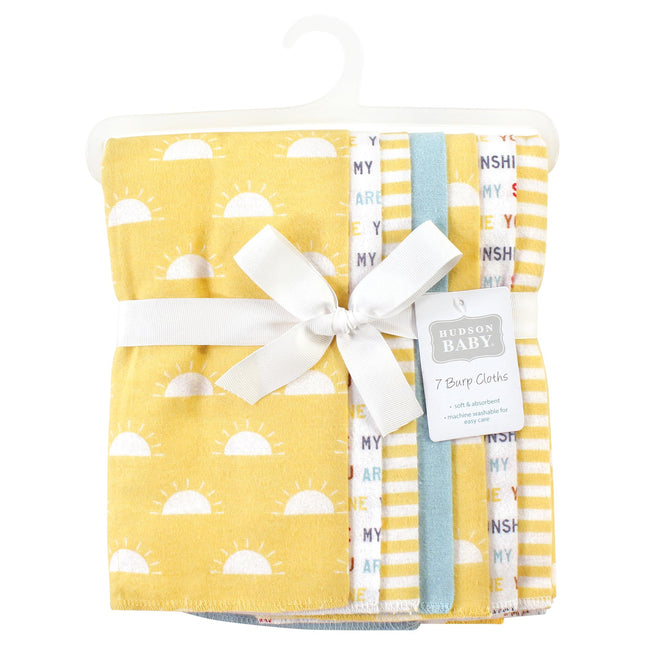 Langes en flanelle de coton pour bébé unisexe Hudson Baby, lot de 7 « My Sunshine », taille unique