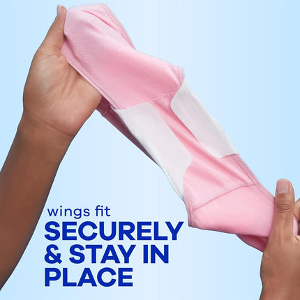 Always Infinity Feminine Pads for Women, Size 2, Heavy Flow Absorbency, with Wings, Unscented, 32 count