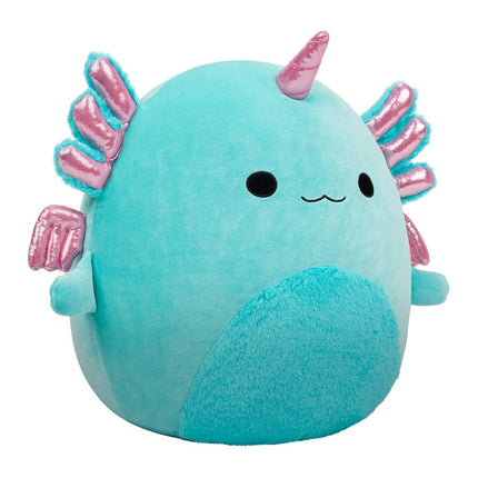 Squishmallows Original 14-Inch Bellamy the Teal Axolotl Alicorn with Shimmery Accent