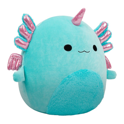 Squishmallows Original 14-Inch Bellamy the Teal Axolotl Alicorn with Shimmery Accent