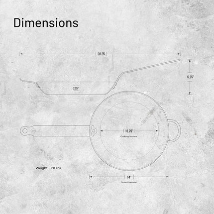 De Buyer 5610.36 Mineral B Element Round Frying Pan, 36 cm Diameter