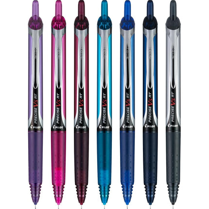 Pilot Precise V5 RT Refillable & Retractable Premium Rolling Ball Pens, Extra Fine Point (0.5mm), Assorted Colors, 7 count (26095)