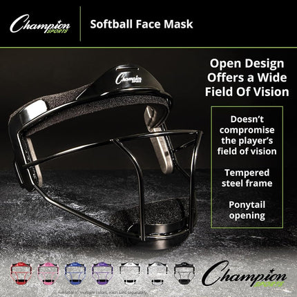 Champion Sports FMYBL Softball Fielder's Face Mask, Blue