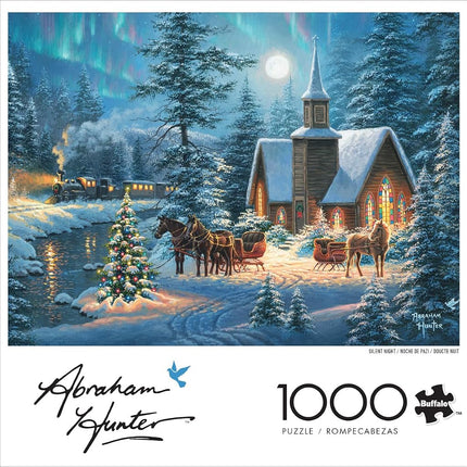 Buffalo Games - Abraham Hunter - Silent Night - 1000 Piece Jigsaw Puzzle for Adults - Challenging Puzzle Perfect for Game Nights - Finished Size is 26.25 x 19.75