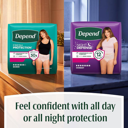 Depend FIT-FLEX Incontinence Underwear for Women, Maximum Absorbency, XL, Tan (Packaging may vary)